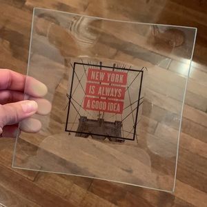 Clear Decorative New York City Square Plate